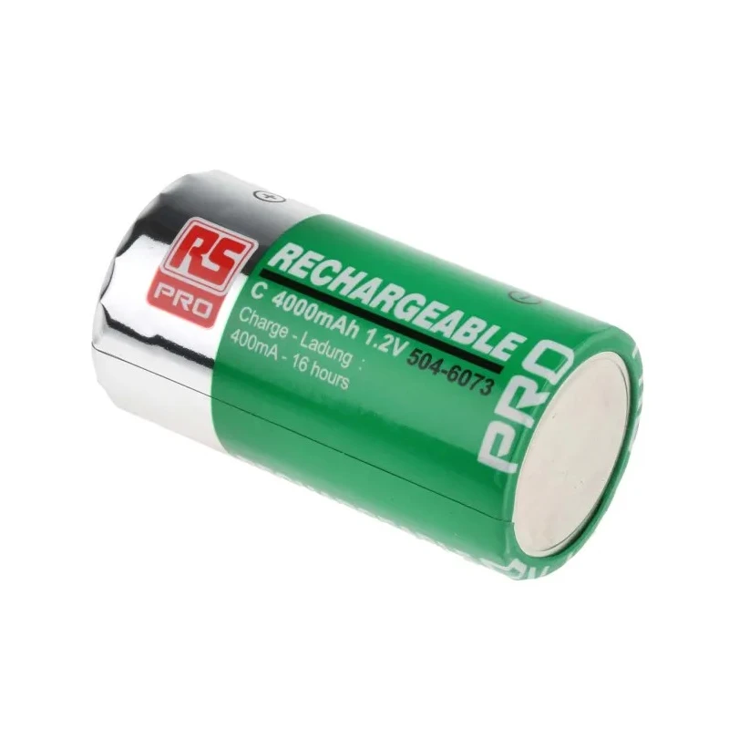 RS PRO NiMH Rechargeable C Battery 1.2V 4Ah, High Capacity Long-Life Rechargeable Battery 504-6073
