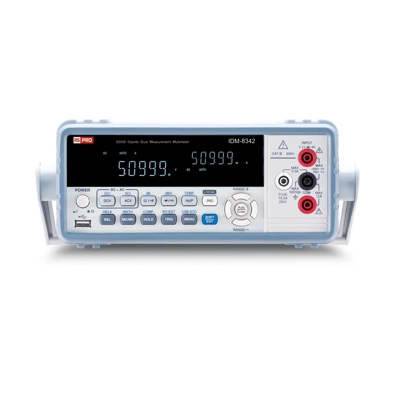 RS PRO Bench Multimeter True RMS, 10 A AC, 10 A DC, 750 V AC IDM8342