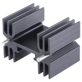 RS PRO Heatsink for High-Power Electronics, PCBs, BGA Chips, LEDs, Black Anodised Aluminium, 25 mm x 35 mm x 25 mm 234-2356