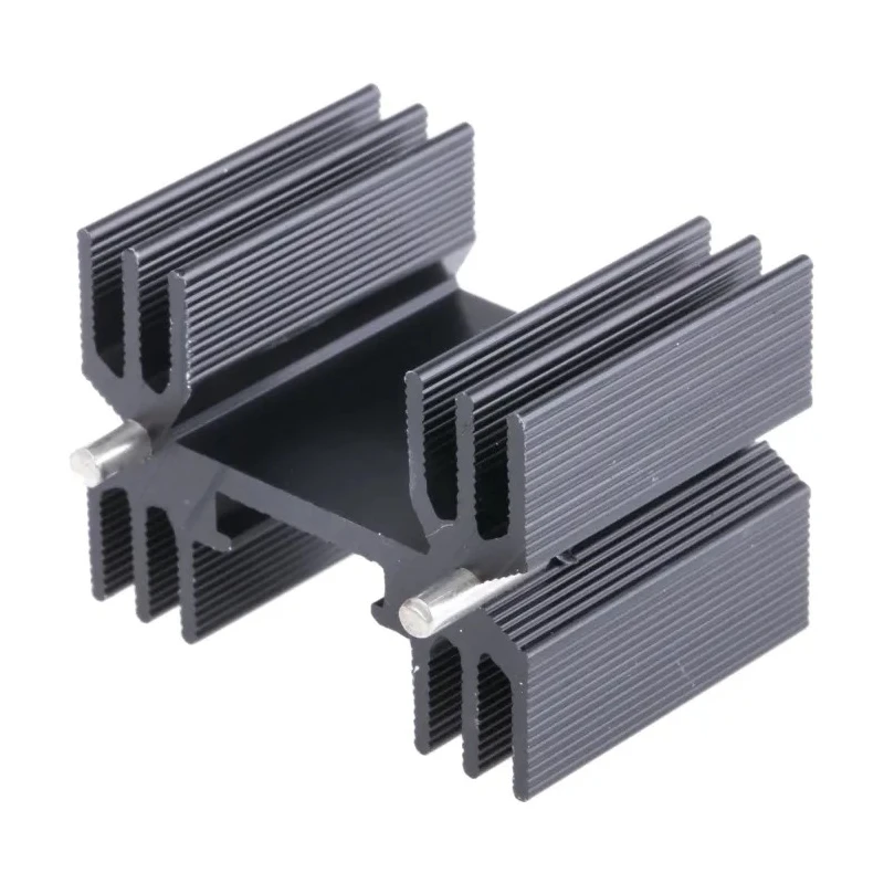 RS PRO Heatsink for High-Power Electronics, PCBs, BGA Chips, LEDs, Black Anodised Aluminium, 25 mm x 35 mm x 25 mm 234-2356