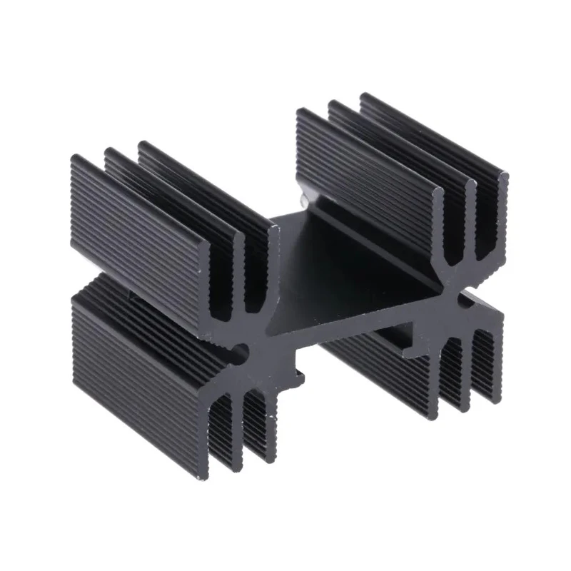 RS PRO Heatsink for High-Power Electronics, PCBs, BGA Chips, LEDs, Black Anodised Aluminium, 25 mm x 35 mm x 25 mm 234-2356