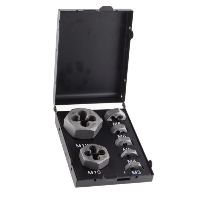 RS PRO HSS 7 Piece Die Nut Set Thread Size M3ToM12 for Precision External Thread Cutting M3ToM12