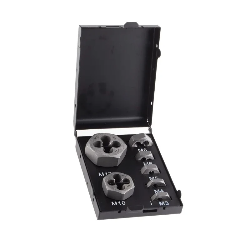 RS PRO HSS 7 Piece Die Nut Set Thread Size M3ToM12 for Precision External Thread Cutting M3ToM12