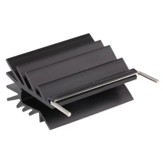RS PRO Heatsink, 9°C/W Thermal Resistance, Black Anodised Aluminium, 27 mm Height, 35 mm Length, 16 mm Width 234-2407