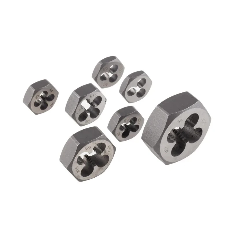 RS PRO HSS 7 Piece Die Nut Set Thread Size M3ToM12 for Precision External Thread Cutting M3ToM12