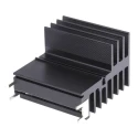 RS PRO Heatsink Universal Rectangular Aluminium 3.2K/W Black Anodised 50mm Length 54mm Width 38mm Height 234-2435