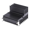 RS PRO Heatsink Universal Rectangular Aluminium 3.2K/W Black Anodised 50mm Length 54mm Width 38mm Height 234-2435