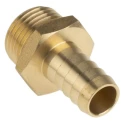 RS PRO Brass Straight Hose Connector 12.7 mm ID, Male 1/2 in BSP Threaded, 25 bar 506-7294