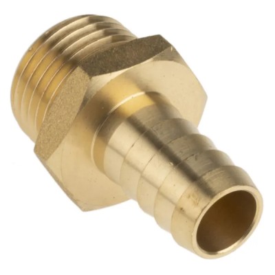 RS PRO Brass Straight Hose Connector 12.7 mm ID, Male 1/2 in BSP Threaded, 25 bar 506-7294