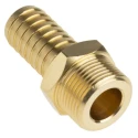 RS PRO Brass Hose Connector 19.05 mm ID, 25 bar, 3/4 in G Male Thread, Max Operating Temp 80°C 506-7301