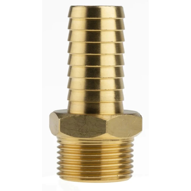RS PRO Brass Hose Connector 19.05 mm ID, 25 bar, 3/4 in G Male Thread, Max Operating Temp 80°C 506-7301