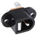 Lumberg Black Panel Mount Industrial Power Connector 12V 500mA 2-Pole Solder Terminal NEB/J 21