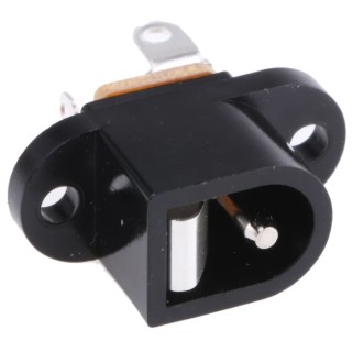 Lumberg Black Panel Mount Industrial Power Connector 12V 500mA 2-Pole Solder Terminal NEB/J 21