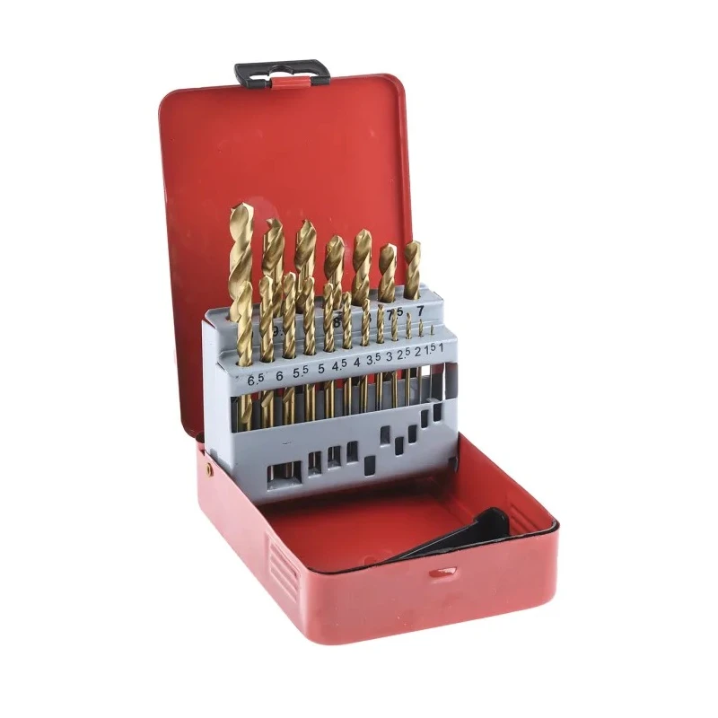 RS PRO 19-Piece High-Speed Steel Titanium Coated Twist Drill Bit Set for Metal, 1 mm to 10 mm 507-1704