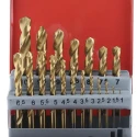 RS PRO 19-Piece High-Speed Steel Titanium Coated Twist Drill Bit Set for Metal, 1 mm to 10 mm 507-1704