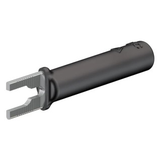 Staubli Insulated Fork Terminal Black 4 mm Stud Size 37mm Length 23.0480-21