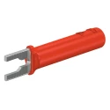 Staubli Insulated Fork Terminal Red 37mm Nickel Plated Brass Contact 23.0480-22