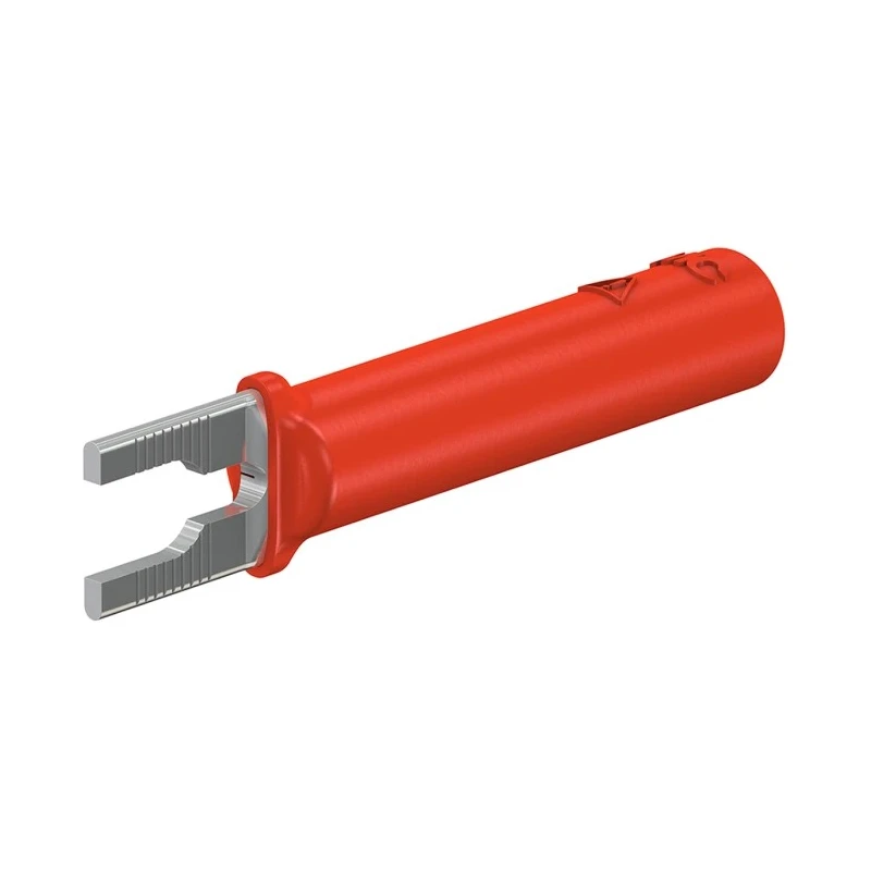 Staubli Insulated Fork Terminal Red 37mm Nickel Plated Brass Contact 23.0480-22