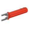 Staubli Insulated Fork Terminal Red 37mm Nickel Plated Brass Contact 23.0480-22