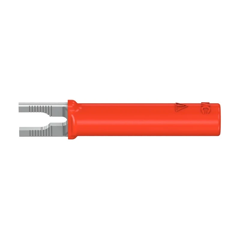 Staubli Insulated Fork Terminal Red 37mm Nickel Plated Brass Contact 23.0480-22