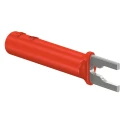 Staubli Insulated Fork Terminal Red 37mm Nickel Plated Brass Contact 23.0480-22