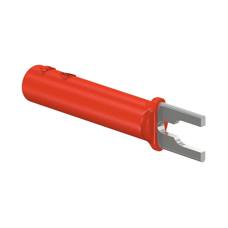 Staubli Insulated Fork Terminal Red 37mm Nickel Plated Brass Contact 23.0480-22