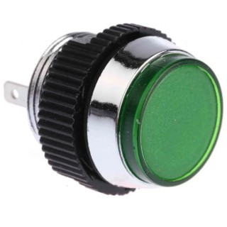 Signal Construct Green LED Panel Mount Indicator 16 mm, Tab Termination, IP67, 12-14V SKCD 16712