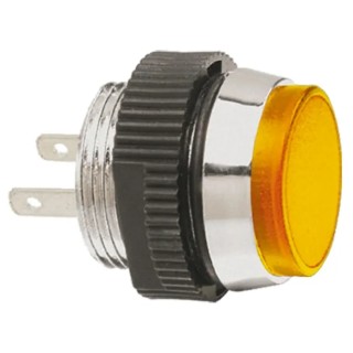 Signal Construct LED Yellow Panel Mount Indicator 16 mm, Tab Termination, IP67, 12-14V SKCD 16112