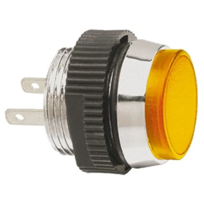 Signal Construct LED Yellow Panel Mount Indicator 16 mm, Tab Termination, IP67, 12-14V SKCD 16112