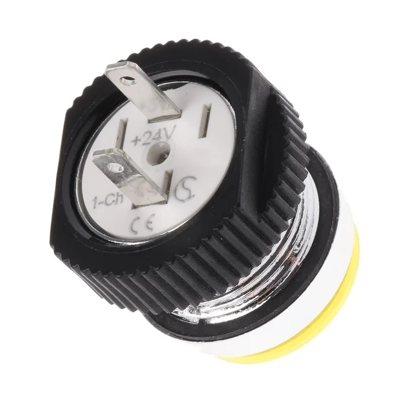 Signal Construct LED Yellow Panel Mount Indicator 16 mm, Tab Termination, IP67, 24-28V SKCD 16114