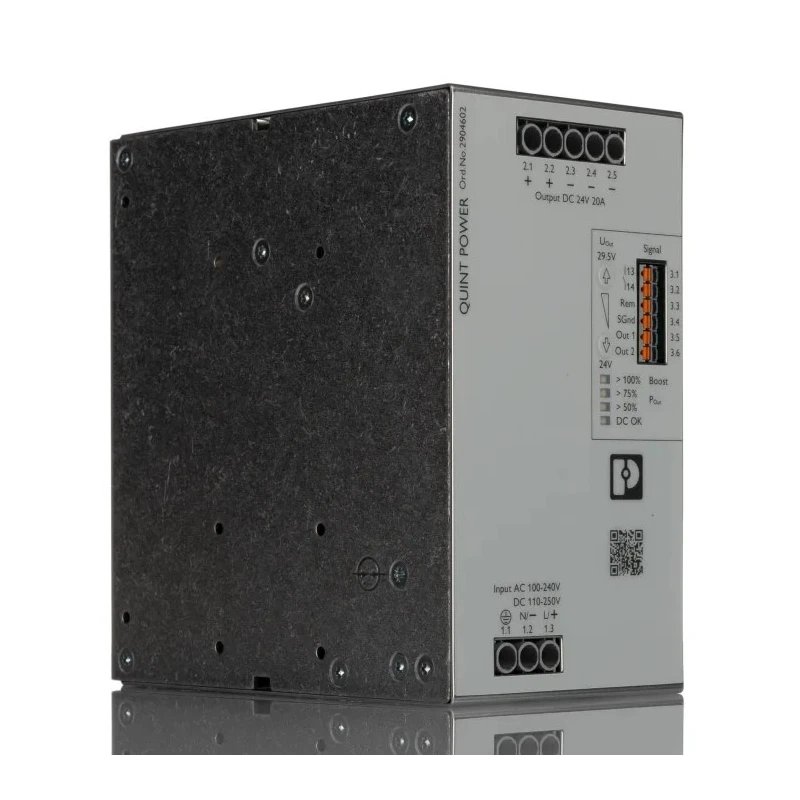 Phoenix Contact QUINT POWER Switched Mode DIN Rail Power Supply 480W, 29.5V DC Output, 20A, 85-250V AC/DC Input 2904602