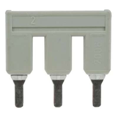 WAGO TOPJOB S 3-Way Jumper Bar for Use with 2002 Series Terminal Blocks, 25A, Light Grey, Model 2002-403
