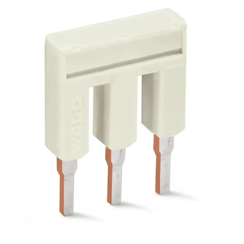 WAGO TOPJOB S 3-Way Jumper Bar for Use with 2002 Series Terminal Blocks, 25A, Light Grey, Model 2002-403