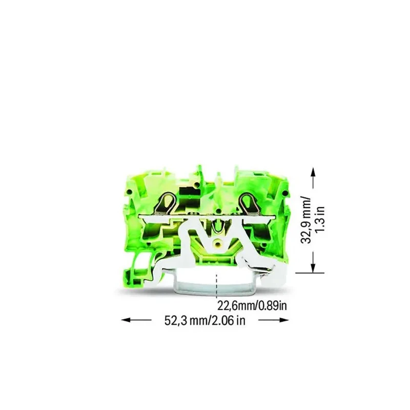 WAGO Earth Terminal Block Green Yellow 4mm² 1-Level Cage Clamp IECEx/ATEX 2004-1207