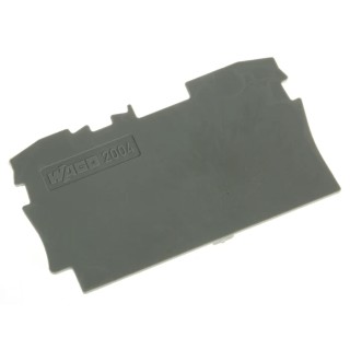 WAGO TOPJOB S 2004 Series End and Intermediate Plate, Polyamide, Grey, Snap-On Mounting 2004-1291