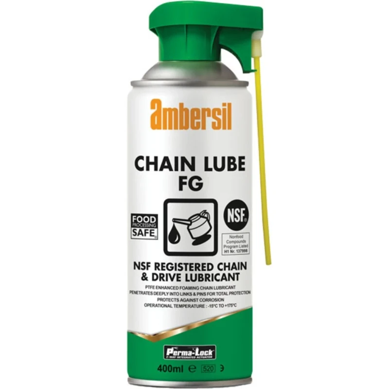 Ambersil Perma-Lock Chain Lube Multi Purpose Foam Lubricant Oil Aerosol 400 ml 30245