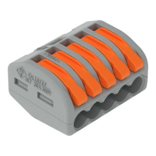 WAGO 222 Series Lever Connector 5-Way 12AWG 28 AWG Wire 32A Cage Clamp 222-415