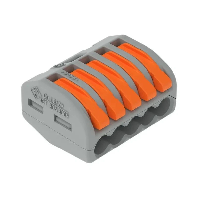 WAGO 222 Series Lever Connector 5-Way 12AWG 28 AWG Wire 32A Cage Clamp 222-415