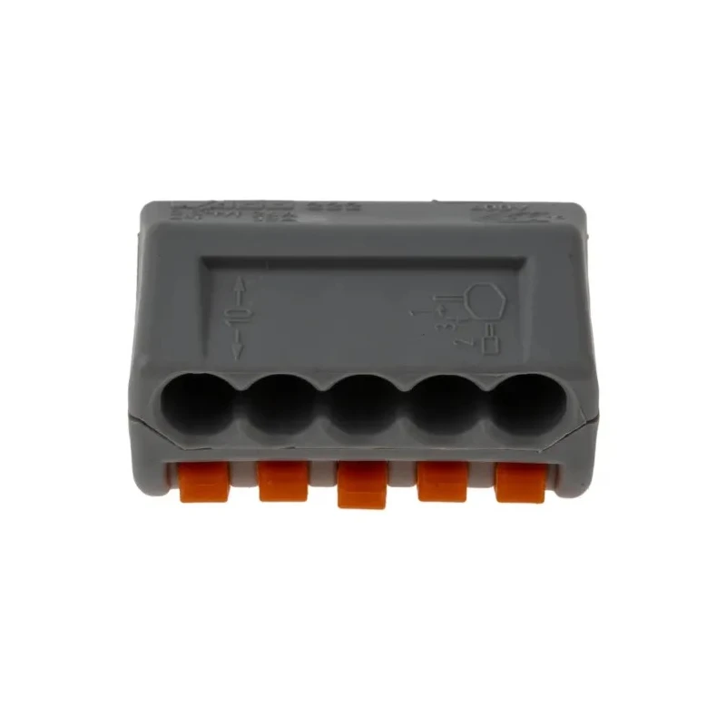 WAGO 222 Series Lever Connector 5-Way 12AWG 28 AWG Wire 32A Cage Clamp 222-415