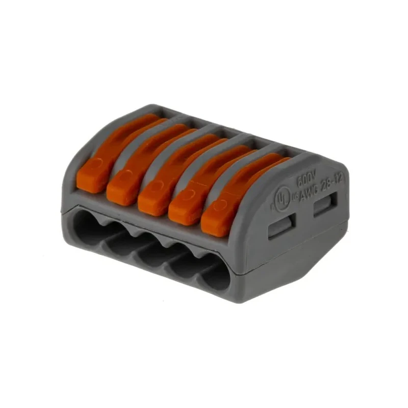 WAGO 222 Series Lever Connector 5-Way 12AWG 28 AWG Wire 32A Cage Clamp 222-415
