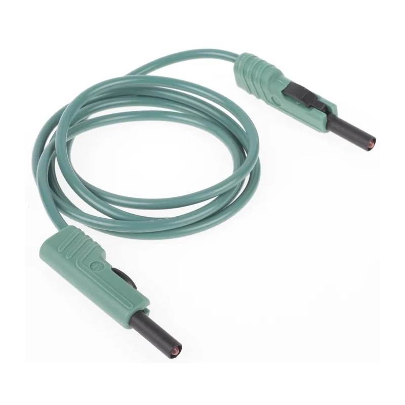 Hirschmann Test & Measurement Connector Test Lead 16A, 30 V AC, 60 V DC, Green, 1 m Lead Length 973646104