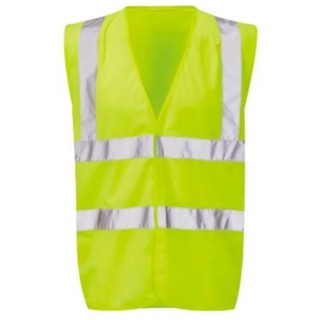 RS PRO Yellow Velcro Hi Vis Vest Polyester, Size S 123-4316