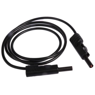 Hirschmann Test & Measurement Connector Test Lead 16A, 30 V AC, 60 V DC, Black, 1 m Lead Length 973646100