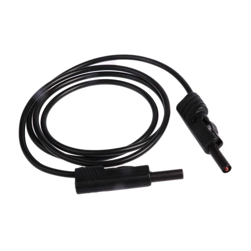 Hirschmann Test & Measurement Connector Test Lead 16A, 30 V AC, 60 V DC, Black, 1 m Lead Length 973646100