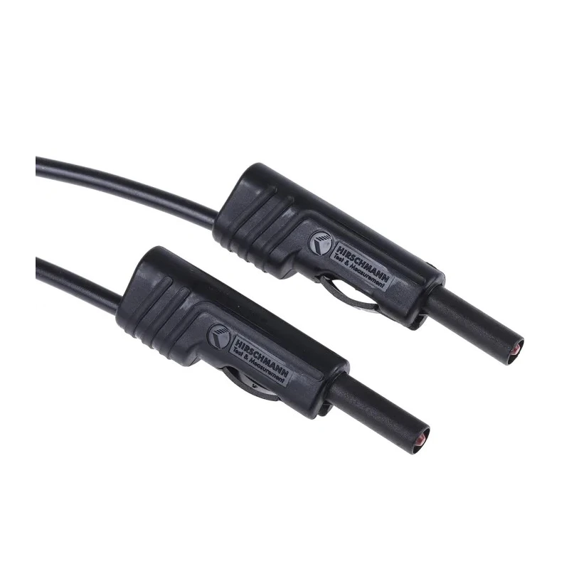 Hirschmann Test & Measurement Connector Test Lead 16A, 30 V AC, 60 V DC, Black, 1 m Lead Length 973646100