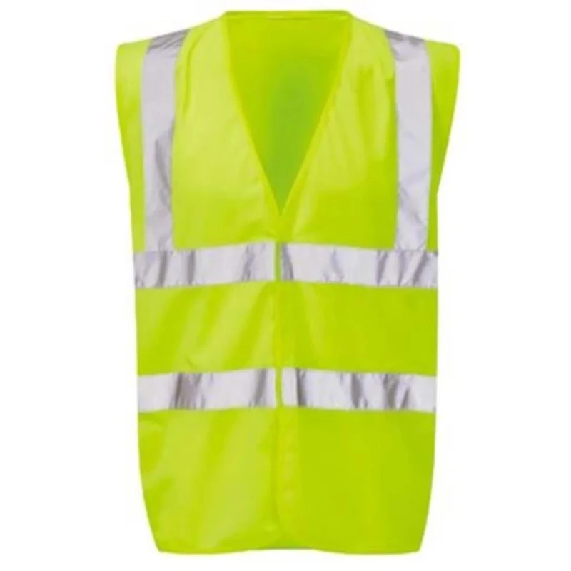 RS PRO High Visibility Yellow Velcro Hi Vis Vest Polyester Material Size L 123-4318