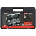 Facom 26-Piece 1/2 in 6 Point Socket Set with Chrome Vanadium Steel S.161-4P6PB