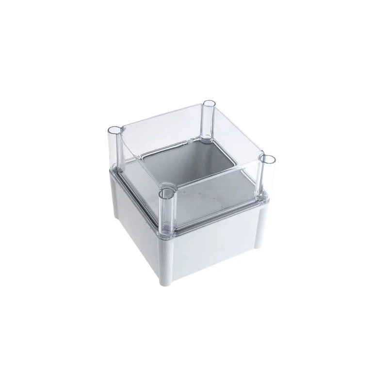 Ensto SOLID PC Series Grey Transparent Lid Polycarbonate Enclosure IP66 IK09 IK08 180 mm x 188 mm x 188 mm IP67