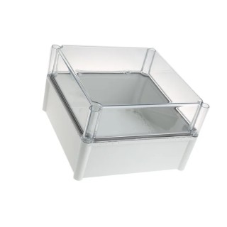 Fibox Grey Polycarbonate Enclosure with Transparent Lid, SOLID PC Series, IP66 IK09 IK08 Rated, 180 mm x 278 mm x 278 mm IP67