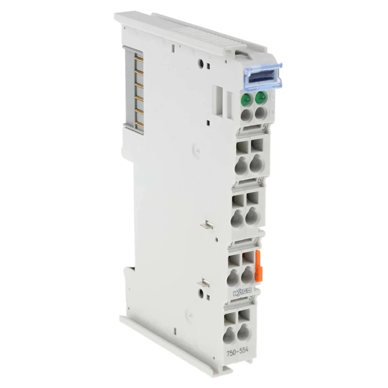 WAGO PLC I/O Module SYSMAC Analogue 2 I/O Channels DIN Rail Mount 100mm x 12mm x 69.8mm 750554